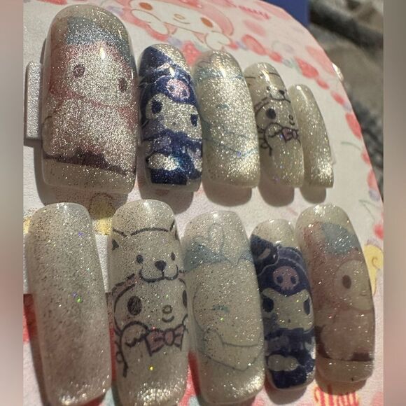 10PcsâPressâOn
Nails/silverâGlittersâprintâstatementânailsâinspiredâbyâmyâmelody - Picture 8 of 17